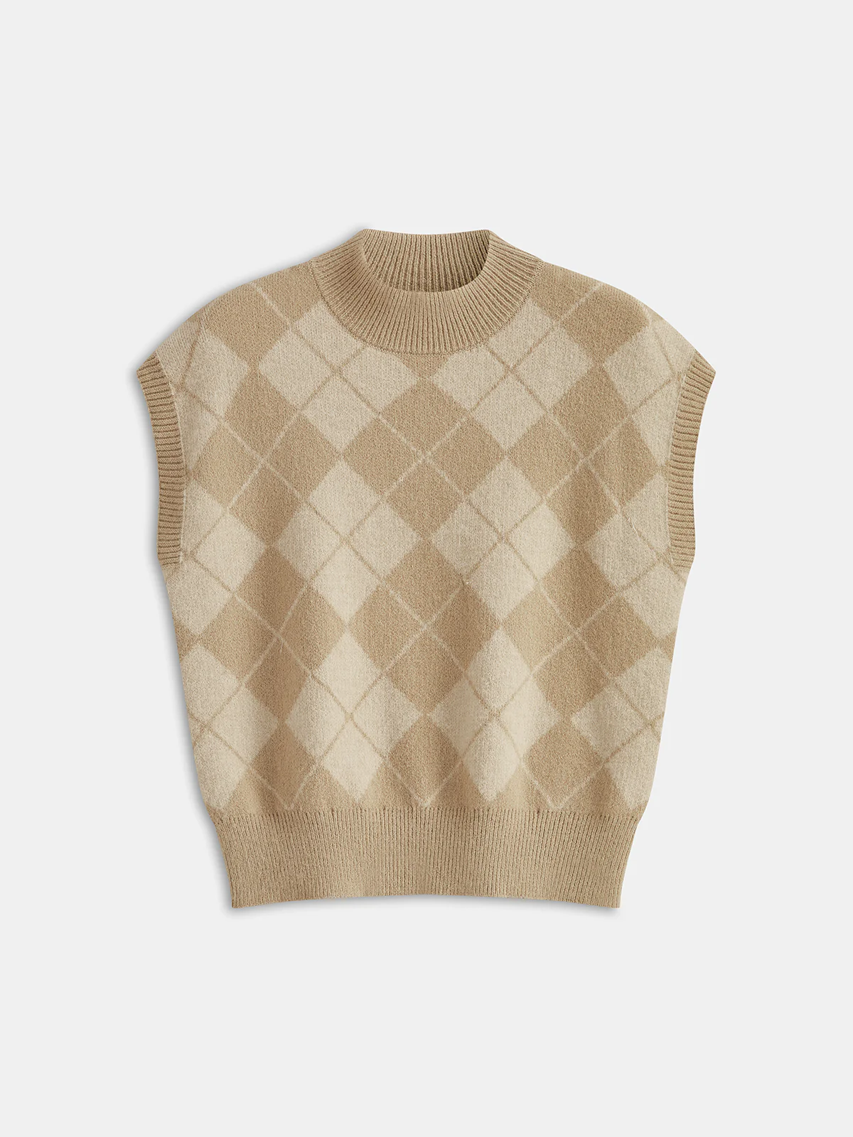 Argyle Knit Sleeveless Vest