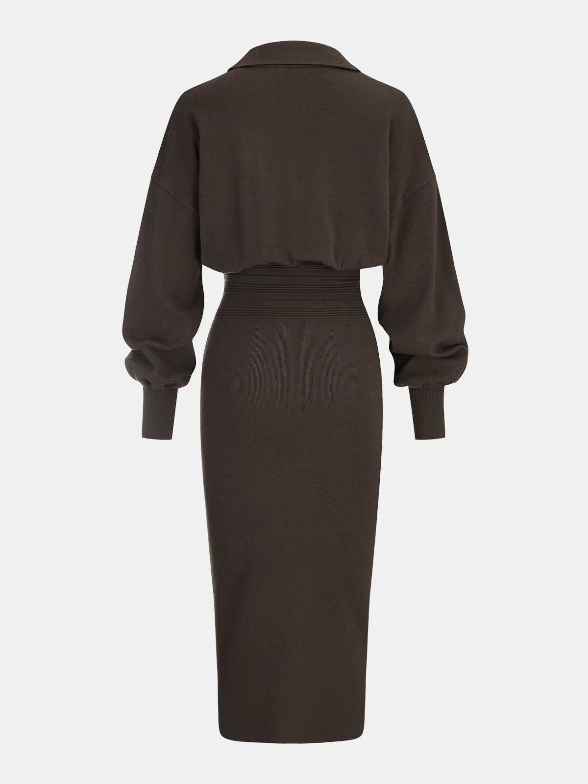 Cinched Waist Knit Shirt Dress