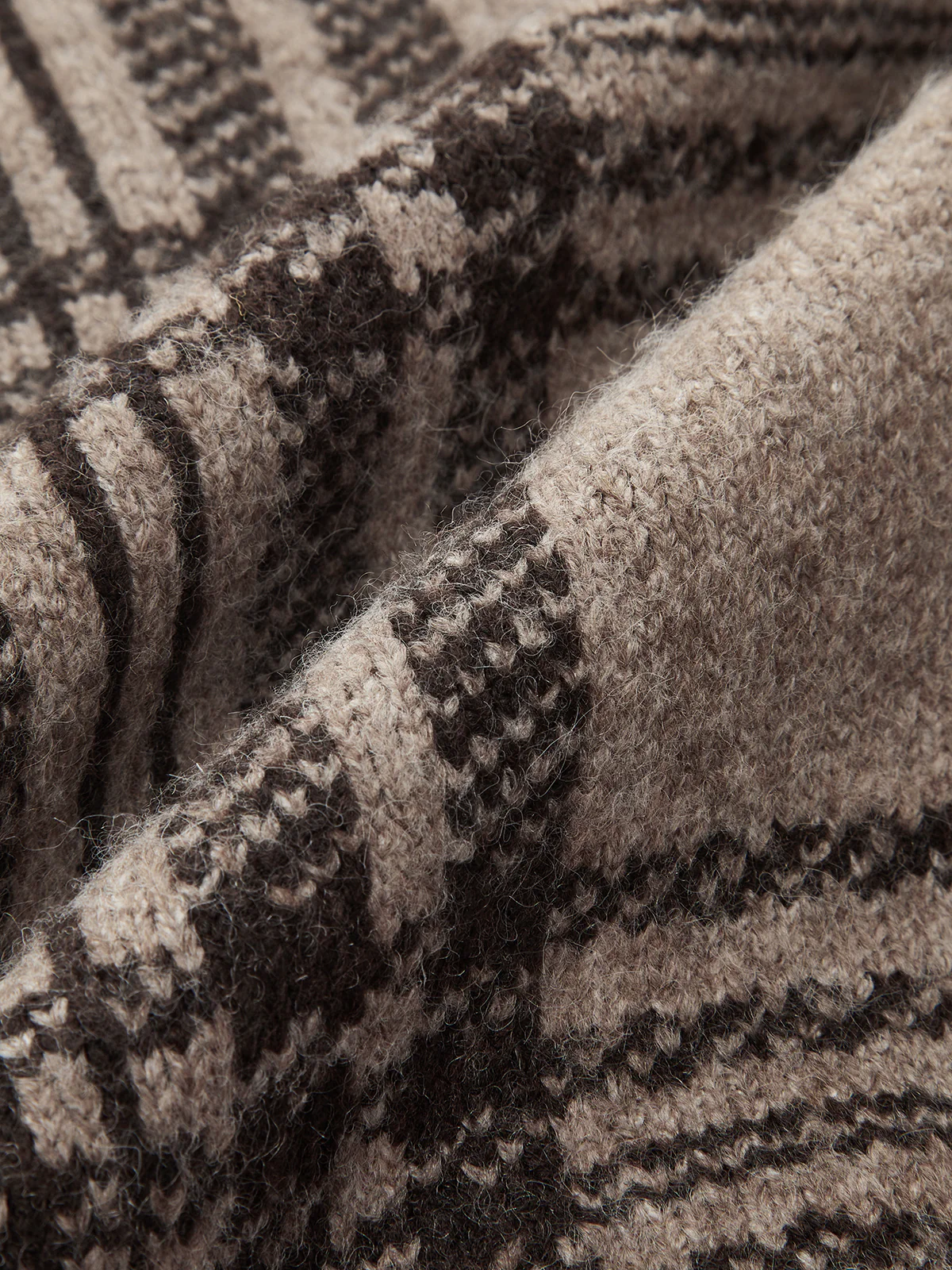 Plaid Wool-Blend Button Cardigan