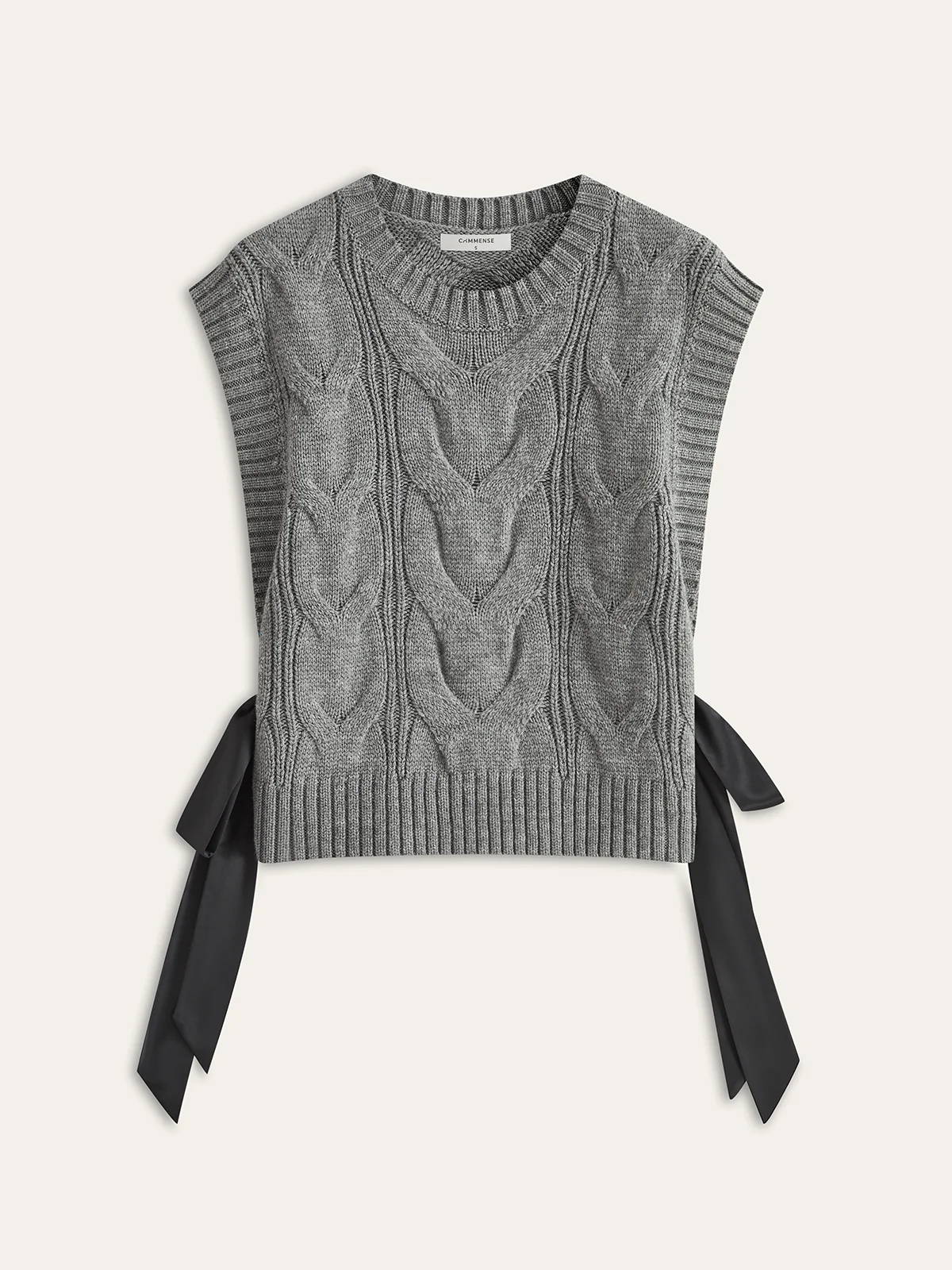 Dual-Sided Bow Cable-Knit Vest